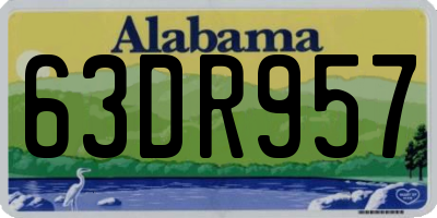 AL license plate 63DR957