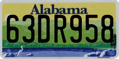 AL license plate 63DR958