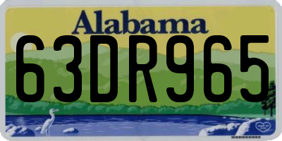 AL license plate 63DR965