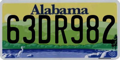 AL license plate 63DR982