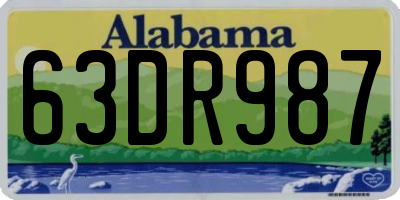 AL license plate 63DR987