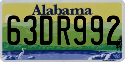 AL license plate 63DR992