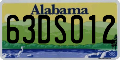 AL license plate 63DS012