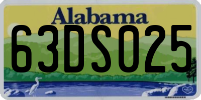 AL license plate 63DS025
