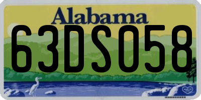 AL license plate 63DS058