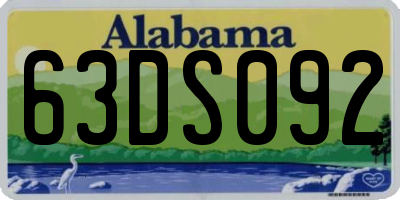 AL license plate 63DS092