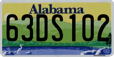 AL license plate 63DS102