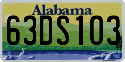 AL license plate 63DS103