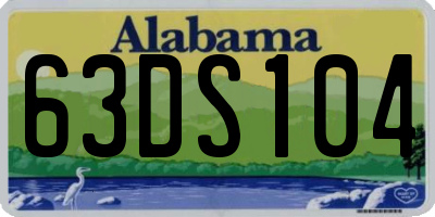 AL license plate 63DS104
