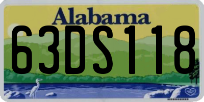 AL license plate 63DS118