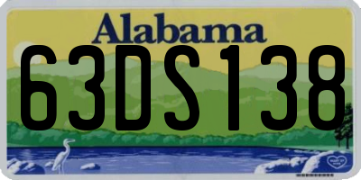 AL license plate 63DS138
