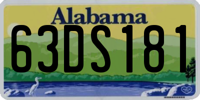 AL license plate 63DS181