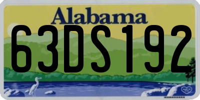 AL license plate 63DS192