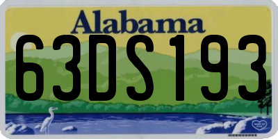AL license plate 63DS193
