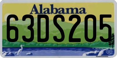 AL license plate 63DS205