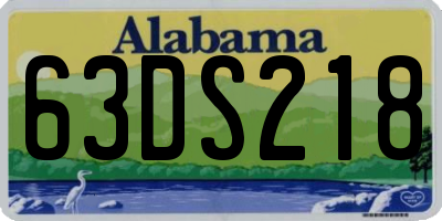 AL license plate 63DS218