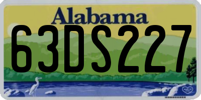 AL license plate 63DS227