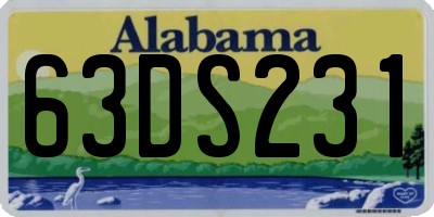 AL license plate 63DS231