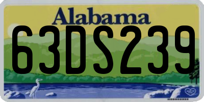 AL license plate 63DS239