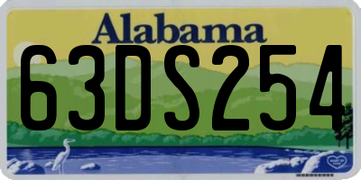 AL license plate 63DS254