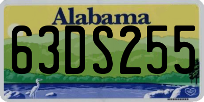 AL license plate 63DS255