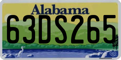 AL license plate 63DS265