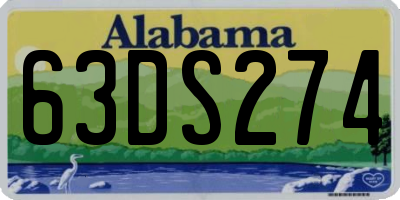 AL license plate 63DS274