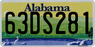 AL license plate 63DS281