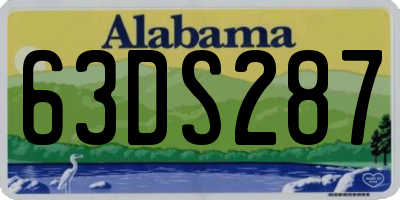 AL license plate 63DS287