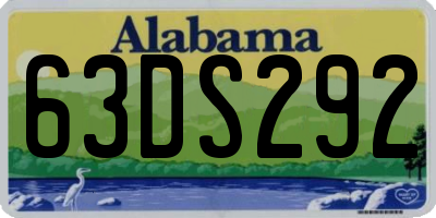 AL license plate 63DS292