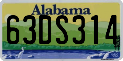 AL license plate 63DS314