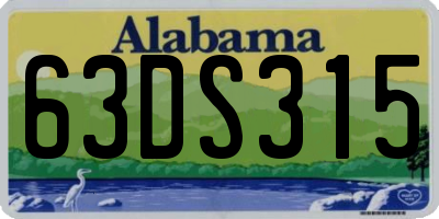 AL license plate 63DS315