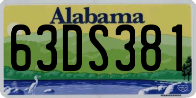 AL license plate 63DS381