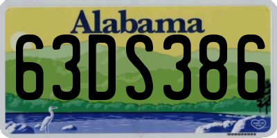 AL license plate 63DS386