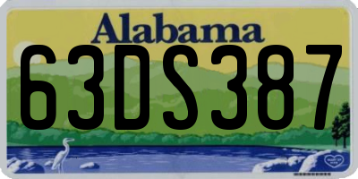 AL license plate 63DS387