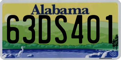 AL license plate 63DS401