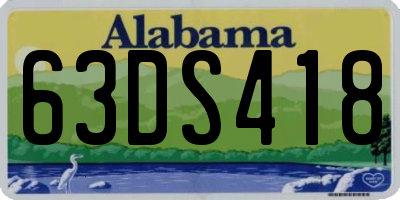 AL license plate 63DS418
