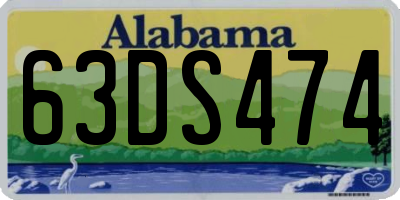 AL license plate 63DS474