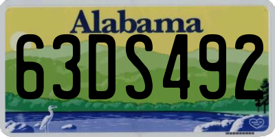 AL license plate 63DS492
