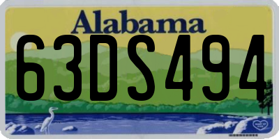 AL license plate 63DS494