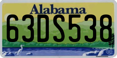 AL license plate 63DS538