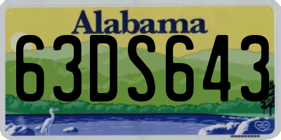 AL license plate 63DS643