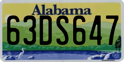 AL license plate 63DS647