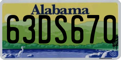 AL license plate 63DS670