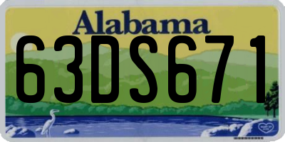 AL license plate 63DS671