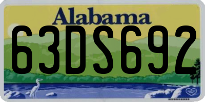 AL license plate 63DS692