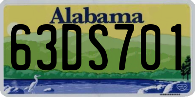 AL license plate 63DS701