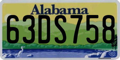 AL license plate 63DS758