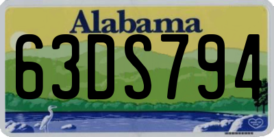 AL license plate 63DS794