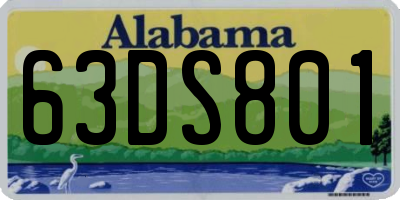 AL license plate 63DS801